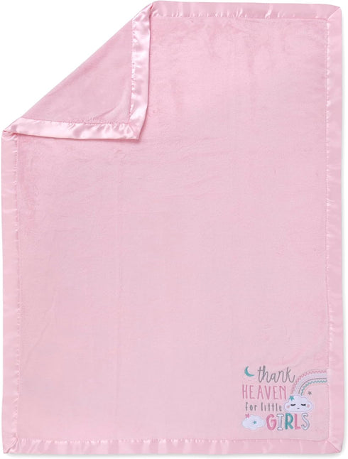 30x40 Fleece Baby Nursery Blanket with Satin Trim for Boys, Girls, and Unknown Gender Baby (Thank Heaven Girl 2)...