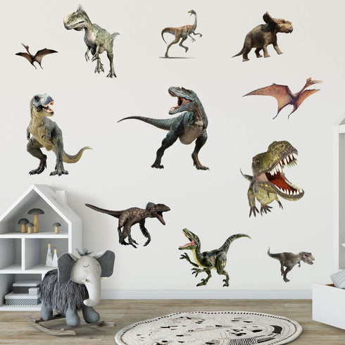 Kiddale 3D Watercolour Dinosaur Kids Wall Stickers,Peel and Stick Removable Wall Decals for Kids Nursery Bedroom Living Room...
