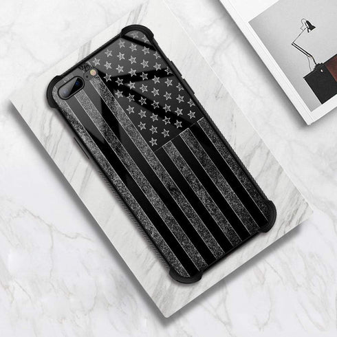 Case for iPhone 7/8/SE2, American Flag Design, Tempered Glass + Soft Silicone TPU Shock Protection...