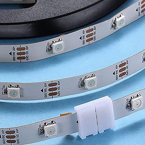 10 Pcs 3-Pin RGB LED Light Strip Connectors 10mm Wide Gapless LED Tape Light Clips Solderless Adapter Connectors for SMD 5050 Multicolor WS2811 WS...