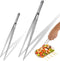 2Pcs Stainless Steel Kitchen Tweezers, Professional Kitchen Tweezer Tongs, Extra-Long Food Tweezers with Precision Serrated Tips for Cooking Repai...