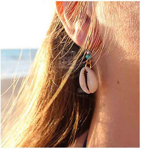 Olbye Cowrie Shell Earrings Turquoise Gold Earrings for Women Boho Earring Body Jewelry...