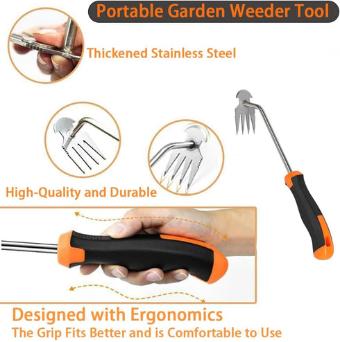 Weed Puller Tool, 2024 New Portable Garden Weeding Tools, Stainless Steel Weed Pulling Tool for Gardening Backyard Farm Planting & Uprooting Hand ...