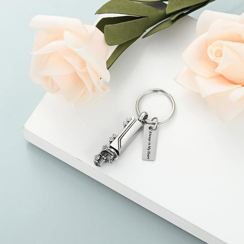 shajwo Cremation Jewelry 18 Wheeler Semi Truck Urn Keychain for Ashes for Women Men Memorial Human Ashes Pendant...