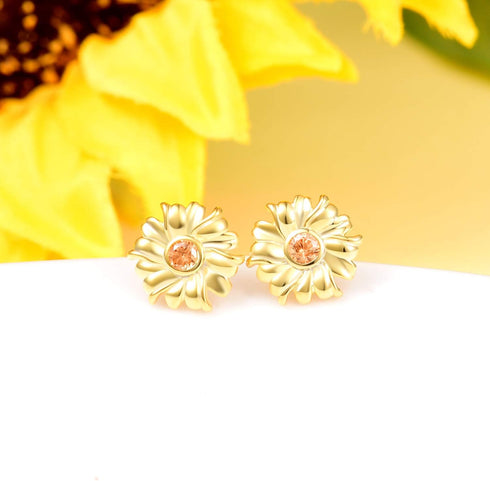 Sunflower Necklace Anklet Bracelet Earrings Ring - Sterling Silver Jewelry Set Pendant Gifts for Women You Are My Sunshine...