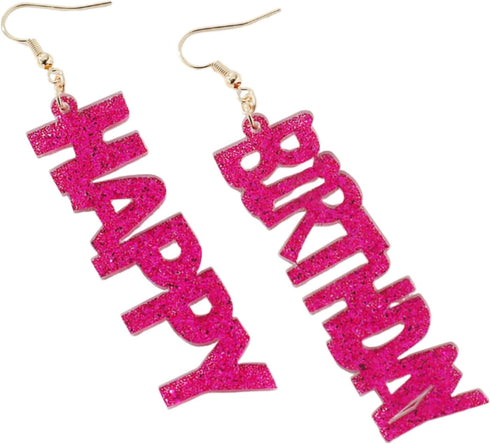 Birthday Earrings Colorful Acrylic HAPPY BIRTHDAY Letter Dangle Drop Earrings Happy Birthday Earrings for Women Girls Celebration Birthday Holiday...