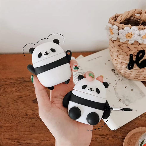 Yatchen for AirPod Cover Case, AirPods 1/2 Case Cute 3D Cartoon Panda AirPod Case Soft Silicone with Keychain Compatible with Airpods 2nd 1st Kawa...