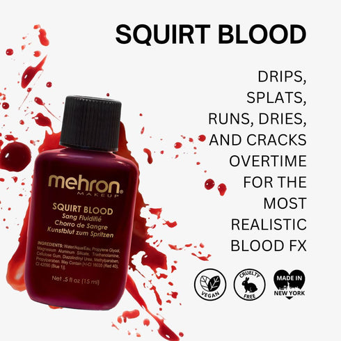 Mehron Makeup Squirt Blood (Dark Venous), 0.5 Ounce...