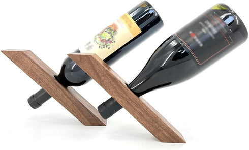 Wine Rack Countertop Wine Bottle Holder Wooden Rustic Wine Stand Tabletop Wine Holder Adult Creative Decoration Accessories Perfect for Home Decor...
