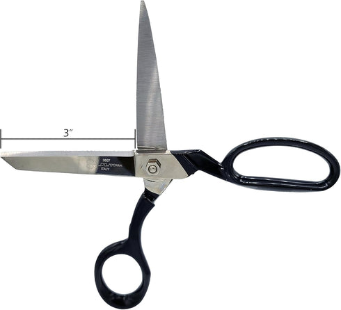 Ultima 7 Inch Bent Handle General Purpose Scissors – Drop Forged Carbon Steel Trimmer Sheers, Chrome Plated with Black Bent Handles, Made in Italy...