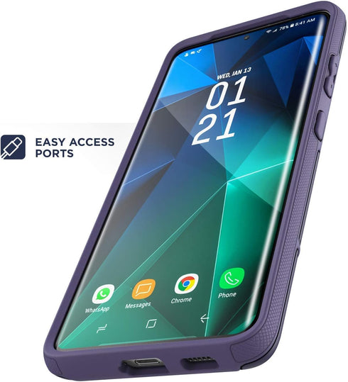 ENCASED Rebel Series Designed for Samsung Galaxy S21 Ultra Case Purple, Protective Heavy Duty Phone Case (Purple)...