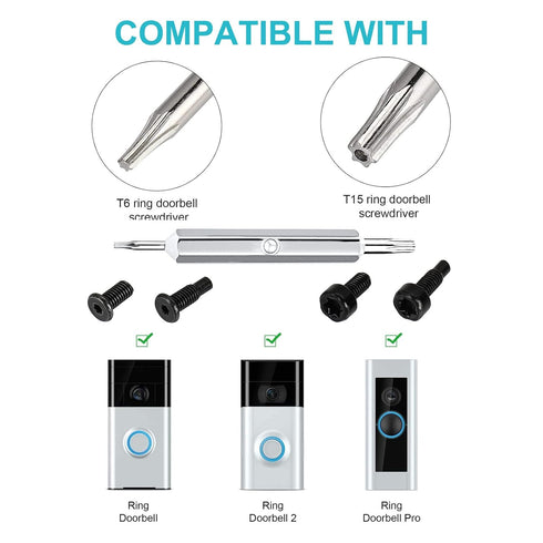 Ring Doorbell Screwdriver Replacement & Charger Charging Cable Cord, Fit Video Doorbell, Video Doorbell 2 3 and Pro & Elite Ring Doorbell Security...