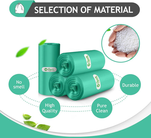 2 Gallon 80 Counts Strong Trash Bags Garbage Bags by Teivio, Bathroom Trash Can Bin Liners, Small Plastic Bags for home office kitchen, Green...