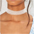 Boho Wide Lace Necklace Choker White Hollow Lace Choker Necklace Gothic Lace Collar Chain Necklace Vintage Plain Lace Clavicle Necklace Jewelry fo...