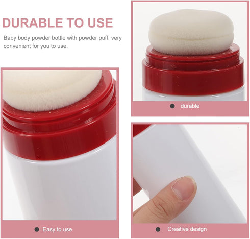 Baby Powder Puff Box Fluffy Body After- Bath Powder Case Baby Care Face Body Villus Powder Puff Container Makeup Cosmetic Talcum Powder Container...