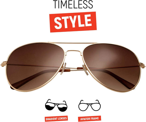 grinderPUNCH Unisex Aviator Sunglasses | Fashionable & Lightweight Frame Suits All Face Shapes | 100% UV Protection...