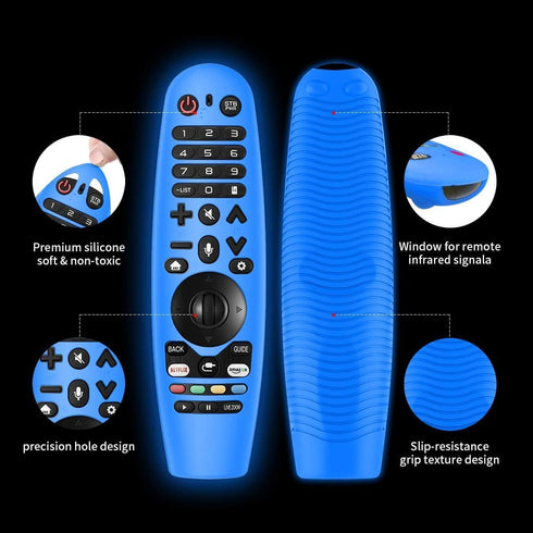 2 Pack Silicone Remote Cover for LG Magic Remote, Lightweight Protective Case with Lanyard...