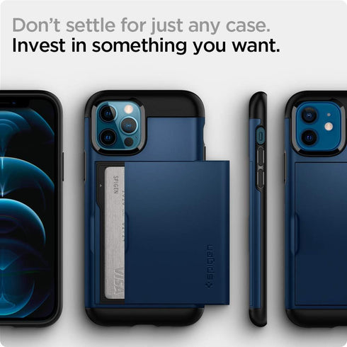 Spigen Slim Armor CS Designed for iPhone 12 / Designed for iPhone 12 Pro Case (2020) - Navy Blue...