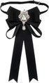Women Bowknot Rhinestone Ribbon Bow Brooch Pre-Tied Neck Tie Party Wedding Christmas Gifts Ceremony...