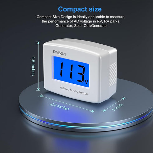 Plug in Voltage Meter, Eversame AC 80-300V LCD Digital RV Voltage Meter, AC 110 220V voltage Panel Power Volt Test Monitor Gauge Meter for Househo...