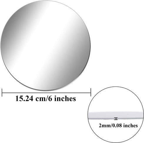 Aneco 6 Pack Acrylic Round Mirrors Non Glass Round Mirror Plate Self Adhesive Mirror Stickers for Home Wall Decor or Wedding Table Centerpiece, 6 ...