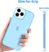 JJGoo Compatible with iPhone 14 Pro Case, Clear Soft Shockproof Protective Slim Thin Bumper Cover Transparent Phone Case, Translucent Blue...