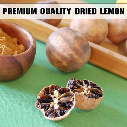 Saffronia Dried Lemon Omani | All Natural and Gluten Free Omani | Carefully Packaged in Resealable Bag | Aromatic & Flavorful Dehydrated Lemon | I...