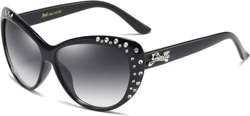 Giselle Cute Kids Retro Cat Eye Rhinestone Sunglasses for Teen Girls and Children Age 6-14...
