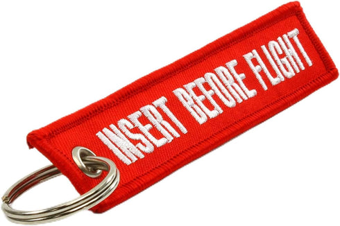 INSERT BEFORE FLIGHT Keychain - Red...