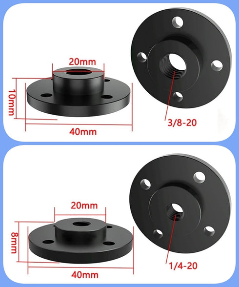 2PCS Camera Adapter Mount Multifunction Desktop Microphone Flange Mount Male 1/4-20 and 3/8-16 and 5/8-27 Inch Female Mic Monitor Mount...