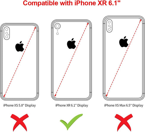 for iPhone XR Zipper Leather Wallet Case (6.1-Inch) - 3-in-1 Crossbody Bag with Card Holder - Shockproof PU Leather Case - 11-Card Capacity & Adju...