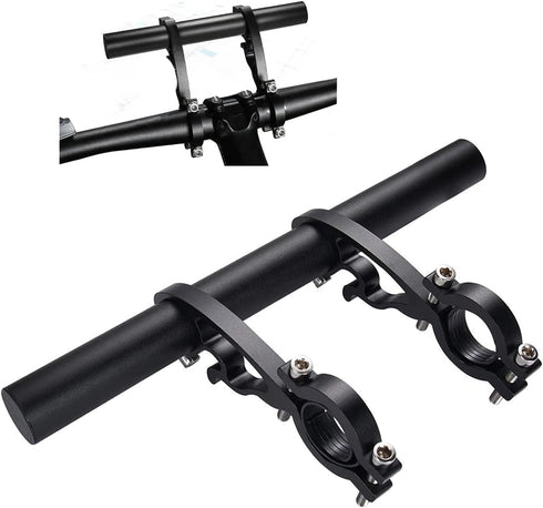 Bike Bicycle Double Handlebar Extender Extension,20 cm Aluminum alloy Super Long Bracket Accessories?For Bike Mounts,GPS Units, Headlights,Light L...