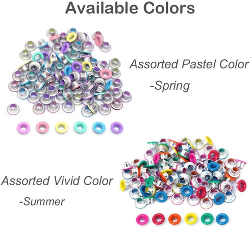 FoRapid 3mm/1/8 Aluminum Quicklet Eyelets-Scrapbooking/Birthday Wedding Greeting Holiday Card/Paper Craft/Luggage Cruise Tag/DIY Album/Clothing et...