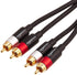 Amazon Basics 2 RCA Audio Cable for Amplifier,Active Speakers or Subwoofer with Gold-Plated Plugs, 15 Feet, Black...