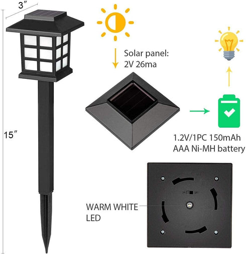GIGALUMI Solar Outdoor Lights?8 Pack LED Solar Lights Outdoor Waterproof, Solar Walkway Lights Maintain 10 Hours of Lighting for Your Garden, Land...
