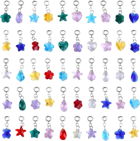 60 Pieces Assorted European Beads with Plating Silver Metal Alloy Rhinestone Large Hole Spacer Beads for DIY Charm Bracelet Jewelry Making (Alloy ...