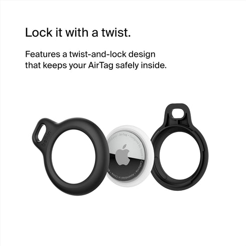 Belkin Apple AirTag Secure Holder with Key Ring - Durable Scratch Resistant Case With Open Face & Raised Edges - Protective AirTag Keychain Access...