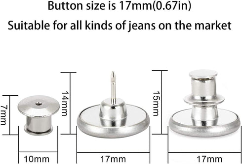 6PCS Perfect Fit Instant Button, Instant Buttons, Jean Replacement Buttons Removable Button No Sew Buttons to Extend or Reduce an Inch to Any Pant...