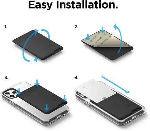 elago Phone Card Holder - Secure Phone Wallet, Ultra Slim Card Holder for Back of Phone, 3M Adhesive ID Card for iPhone, Galaxy and Most Smartphon...