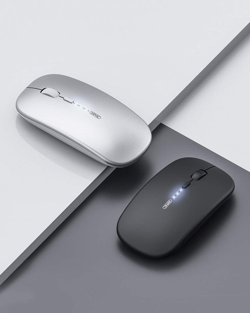 INPHIC Wireless Mouse Rechargeable, 700mAh, Slim 2.4G Silent Cordless Mouse, 1600 DPI with USB Receiver for Laptop PC Mac MacBook, Windows, Office...