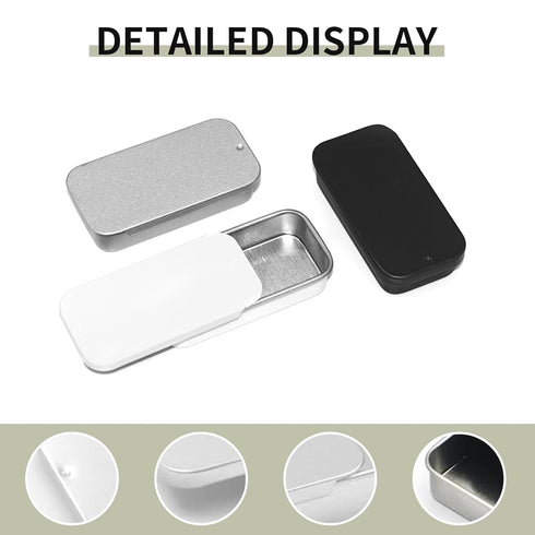 Lip Balm Tins Slide Top Tin Containers for Lip Balm Crafts Storage Kit - 0.25oz 3 Pack (BLACK)...