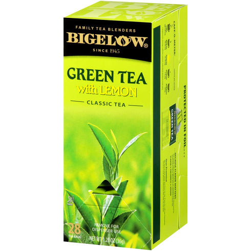 Bigelow Green Tea with Lemon Tea Bags 28-Count Box (Pack of 1) Green Tea Bags with Lemon Peel and Natural Flavors Rich in Antioxidants...