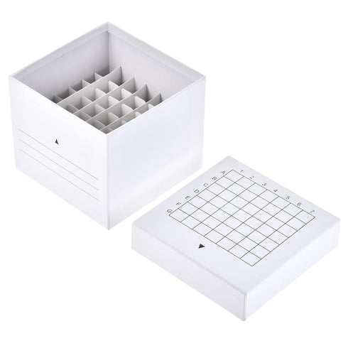 uxcell Centrifuge Tube Freezer Storage Box 49-Well Cardboard Holder White for 10ml 18mm Dia Micro Centrifuge Tubes...