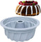 Silicone Buntz Cake Pan,9.5 Inch Nonstick Fluted Pans for baking,Silicone Round Baking Molds for Cakes (Grey)...
