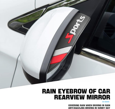 2PCS Rear View Mirror Rain Eyebrows, Waterproof PVC Auto Side Mirror Rainproof Guard, Sports Visor Smoke Cover, Universal Exterior Accessories for...