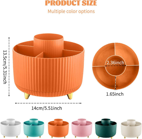 CenYouful Makeup Brush Holder Organizer,5 Slot 360° Rotating Make up Brushes Cup, Makeup Organizer Countertop for Cosmetics, Nail Polish, Art Supp...