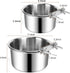 2 PCS Stainless Steel Pet Bowls Anti-Spill Metal Feeder Food and Water Feeding Bowl, Hanging Pet Cage Crate Bowl for Puppy Kennel Medium and Large...