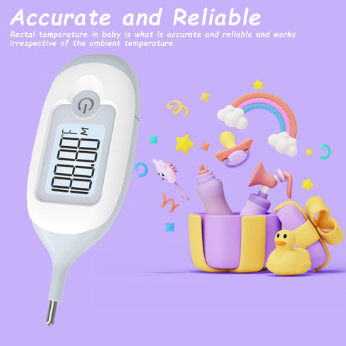 Rectal Thermometer for Babies, Fast and Accurate Digital Rectal Thermometer - Get Instant Temperature Readings with 10-Second Response Time - Perf...
