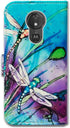 Case for Moto G7 Power/Moto G7 Supra, Cute Dragonfly Leather Flip Wallet Case Cover with Card Slot Holder Kickstand for Motorola Moto G7 Power Pho...