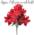 BANBERRY DESIGNS Poinsettia Picks - Set of Poinsettias Stems - 7 Red Christmas Flowers Each - 11" H - Poinsettia Flower Bunch for Decorations - Ho...